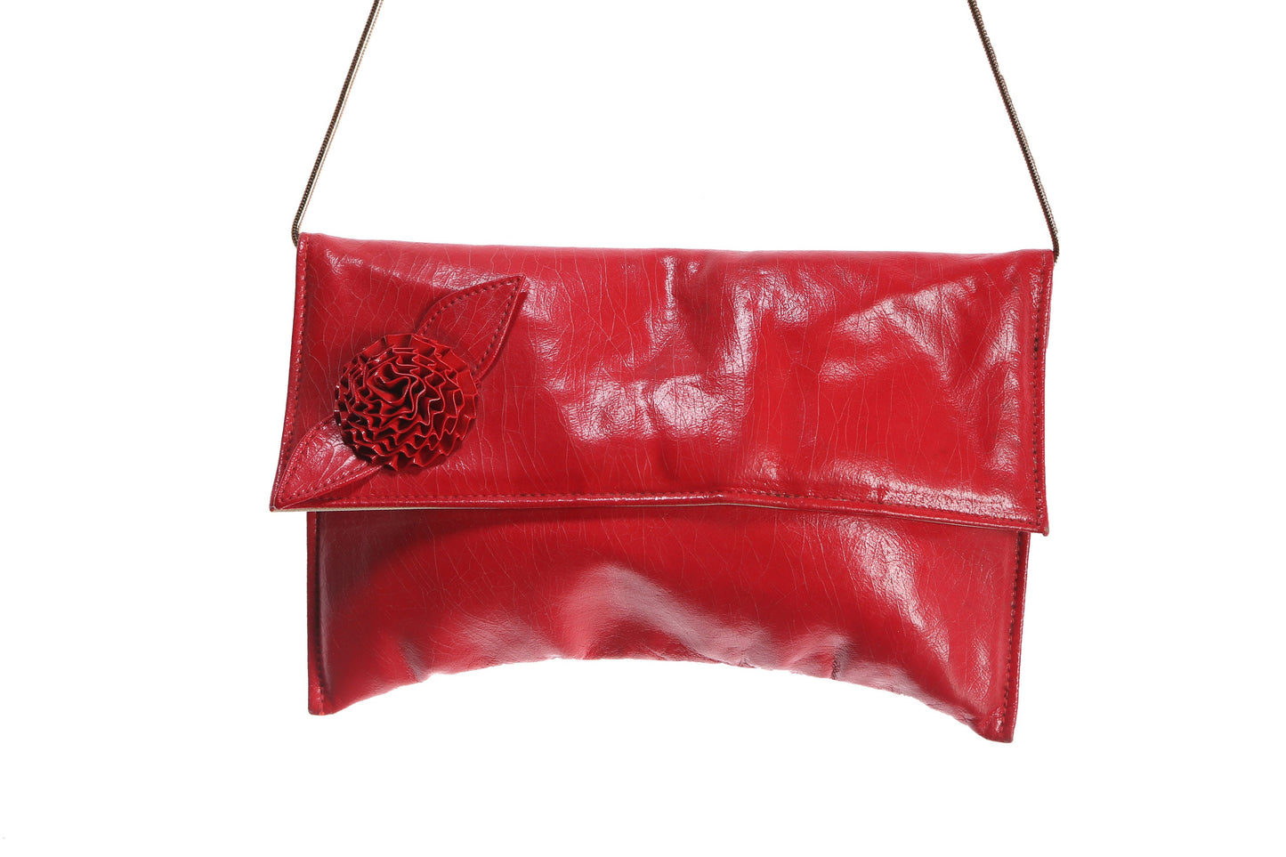 Vintage Red Leather Shoulder Bag