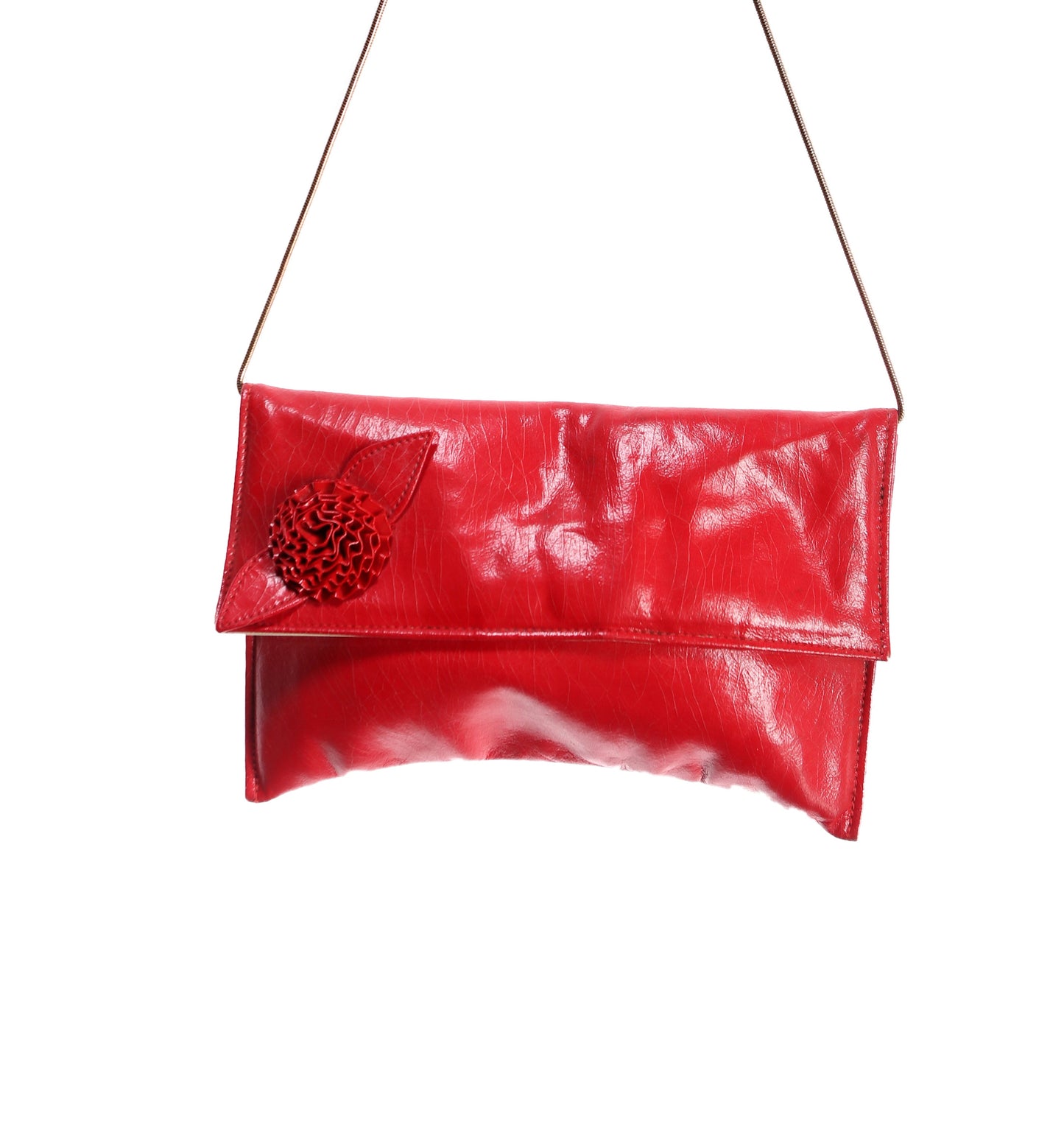 Vintage Red Leather Shoulder Bag