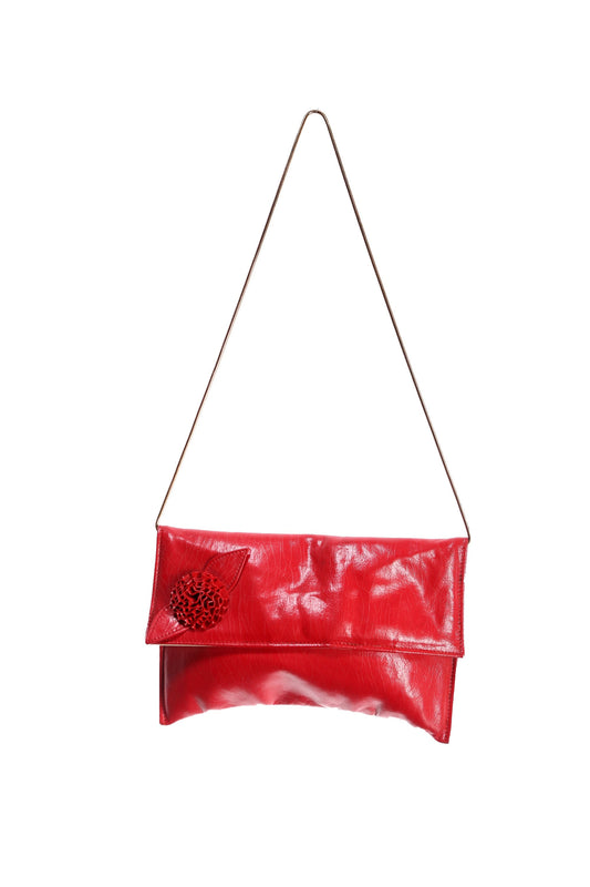 Vintage Red Leather Shoulder Bag