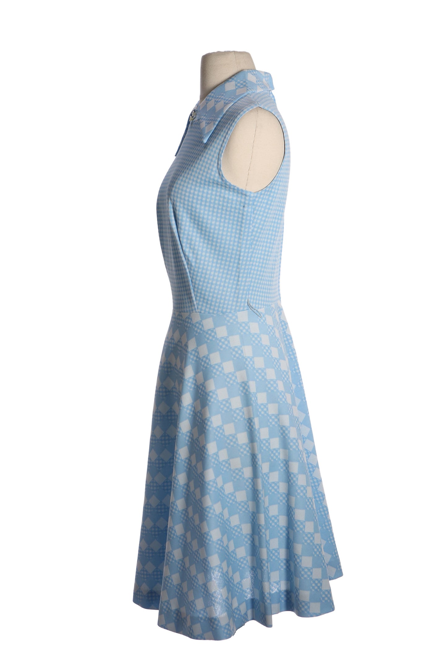 70s Women Blue Casual Dress