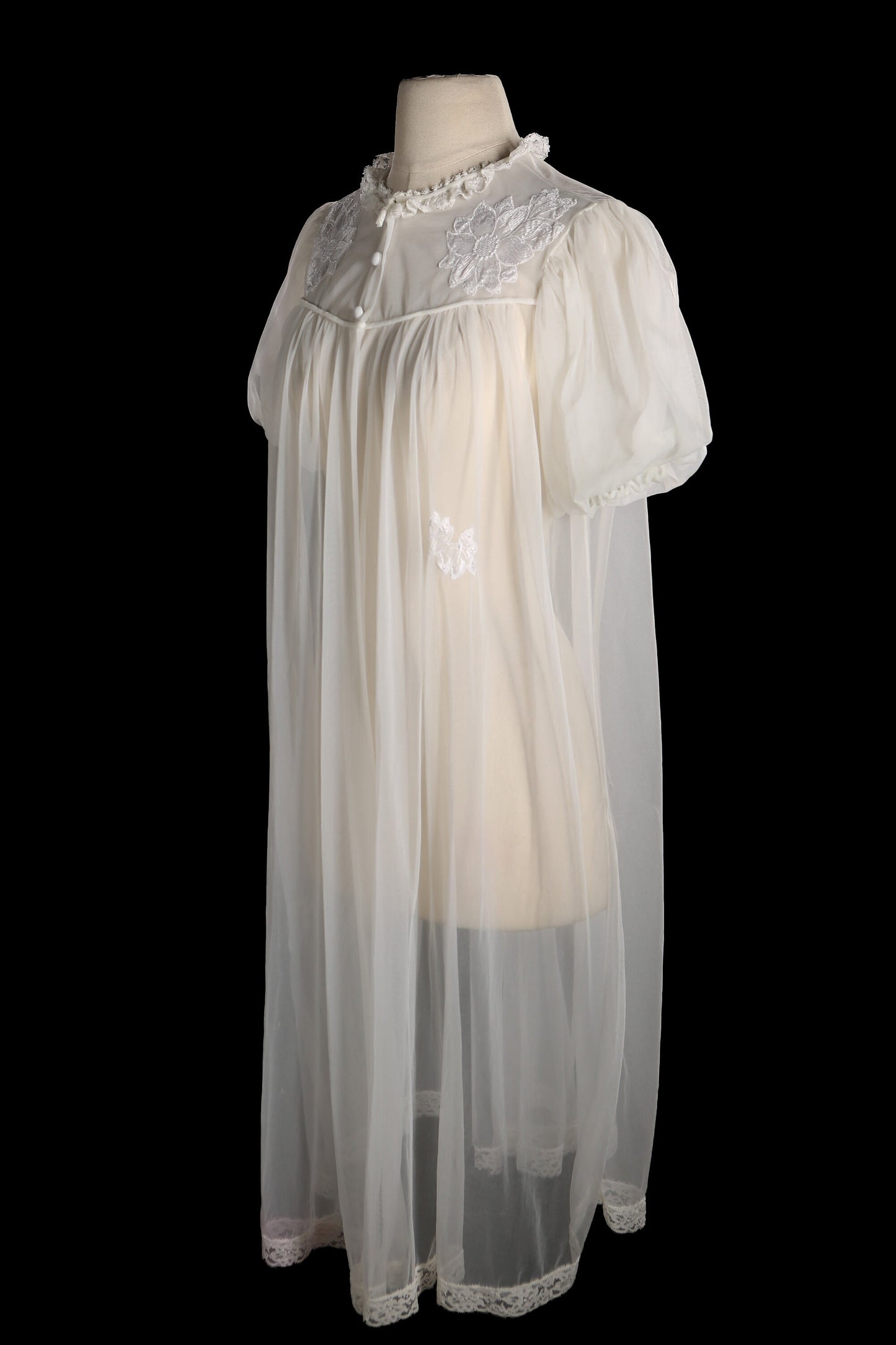 Vintage Women White Blouson Dress