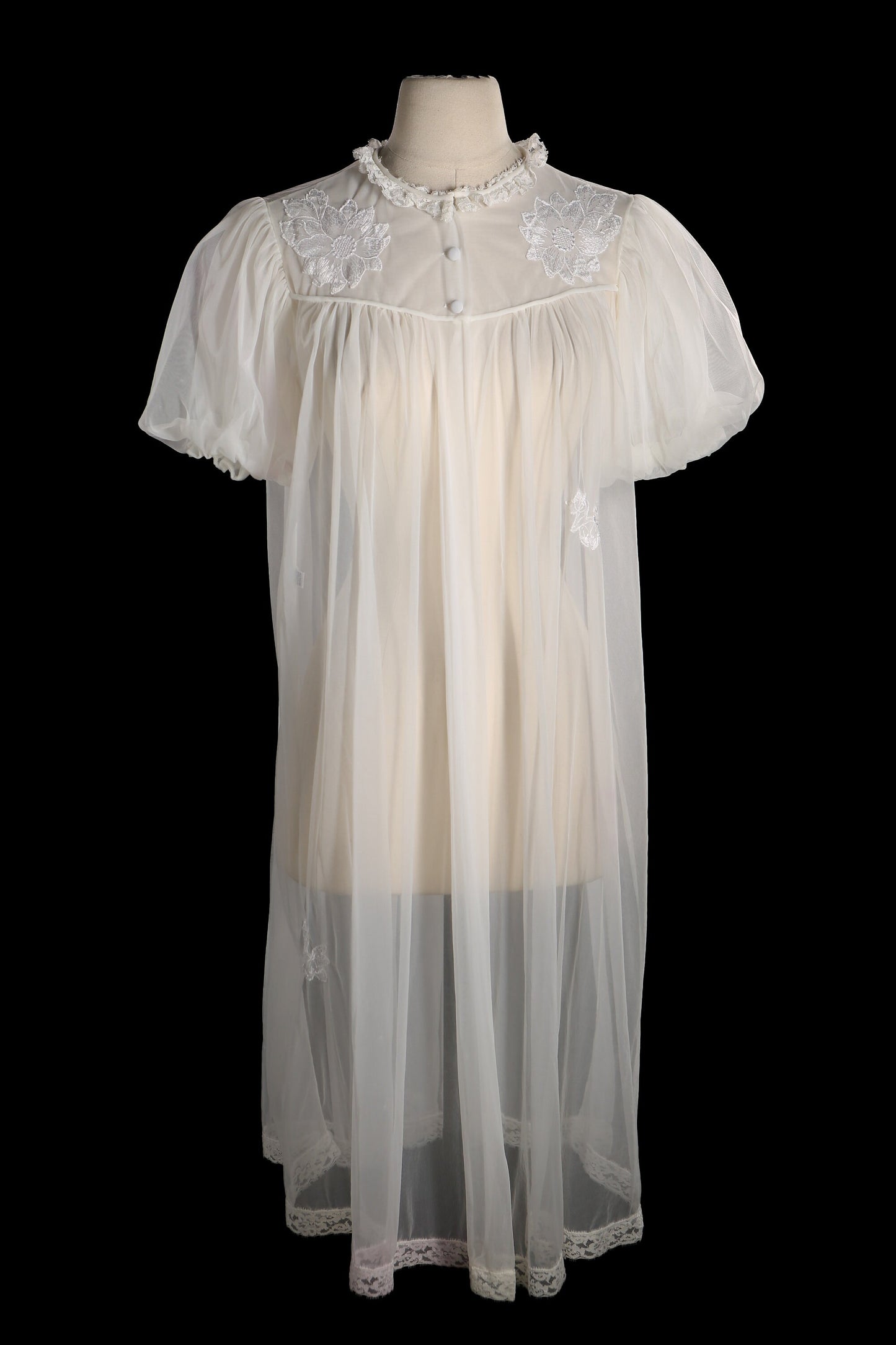 Vintage Women White Blouson Dress