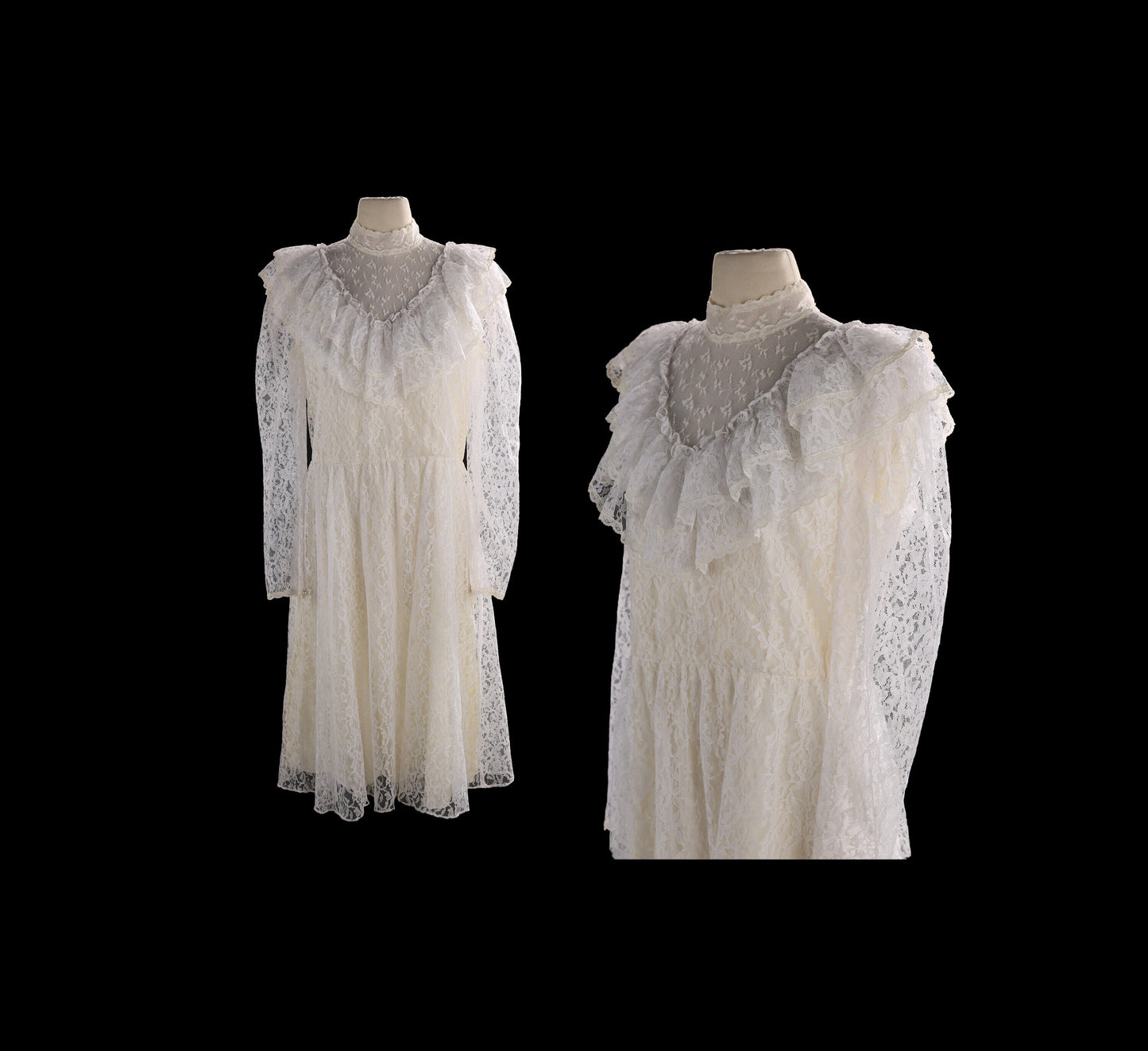 Vintage White Lace Prairie Dress