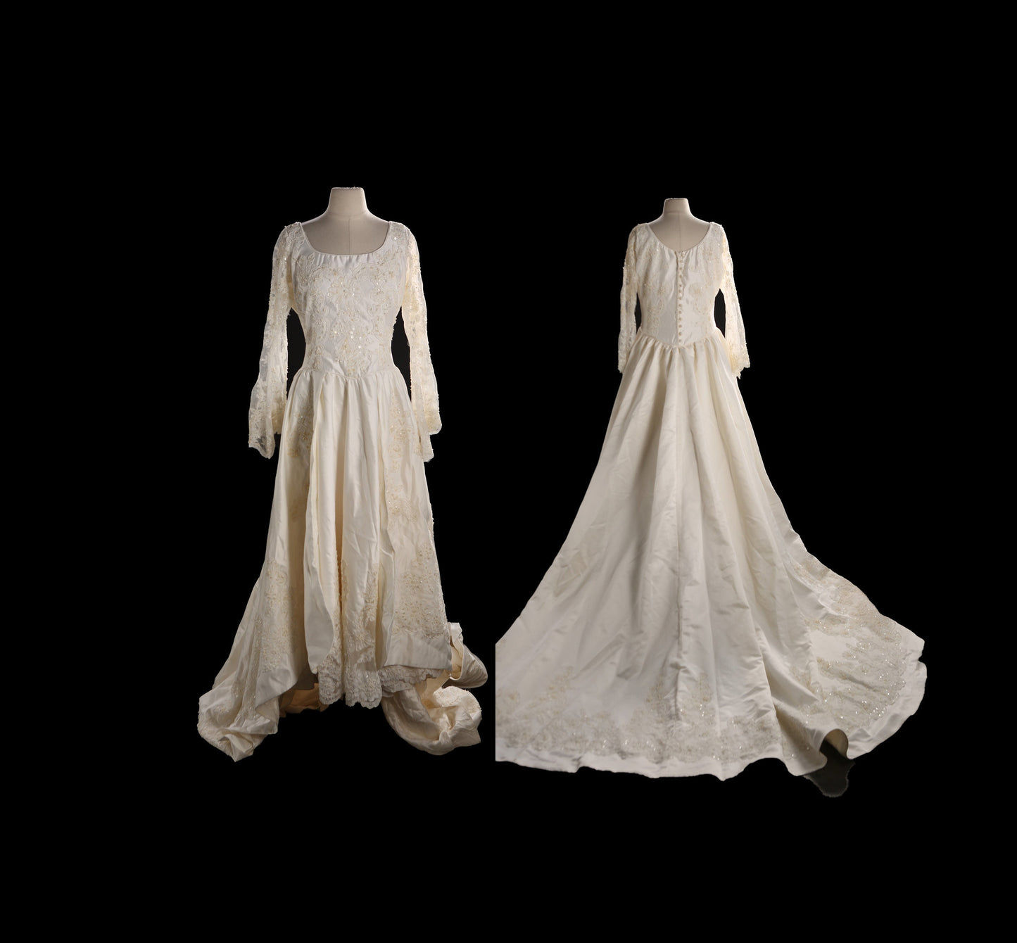 Vintage Women's White Wedding Dress