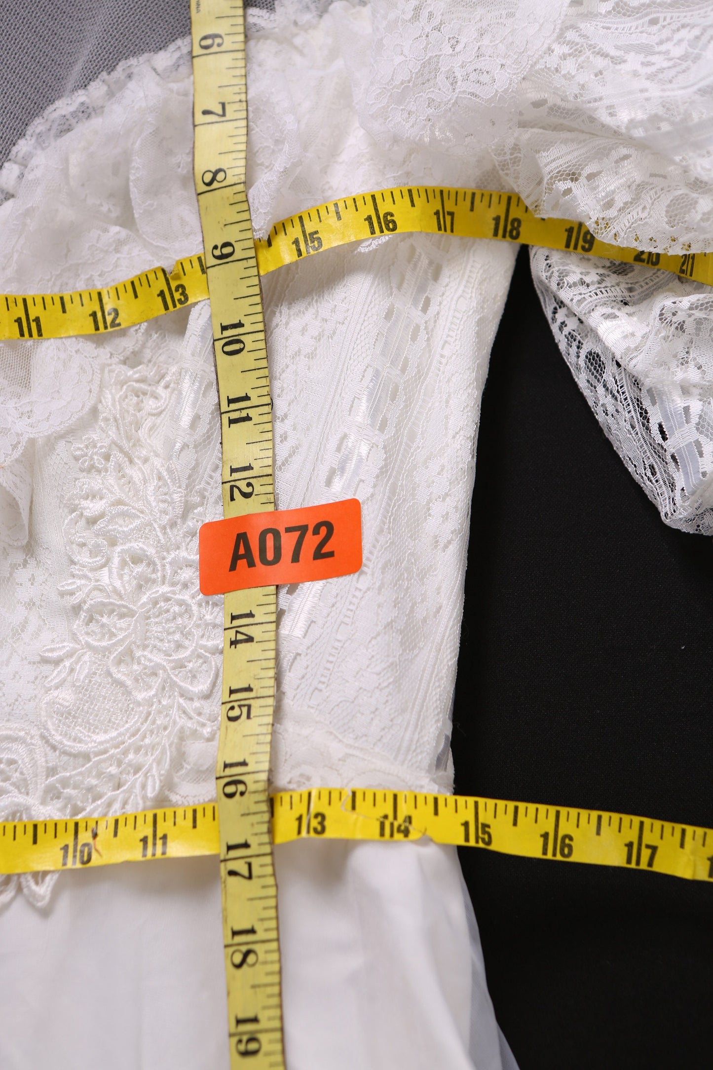 Vintage White Wedding Dress with Back Ruffled Lace Designs - All Stains Have Been Removed - Ask for Details if Needed