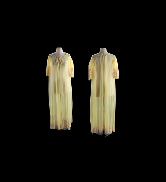 Vintage Yellow Nightgown Blouson Dress
