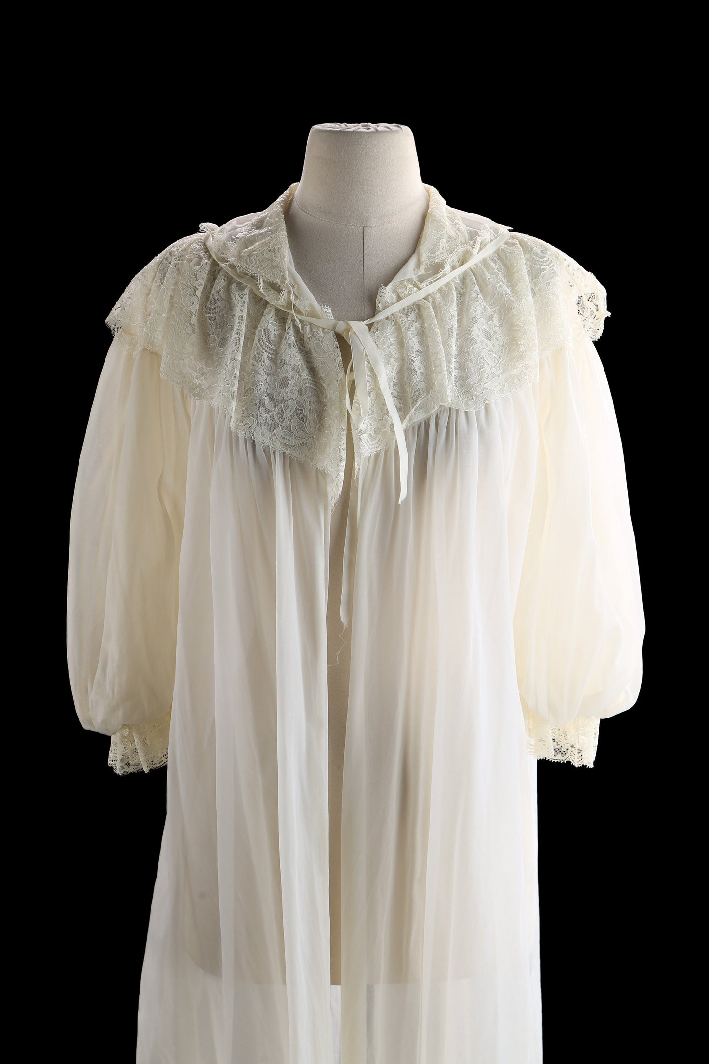 Vintage White Nightgown Poly Blouson Dress
