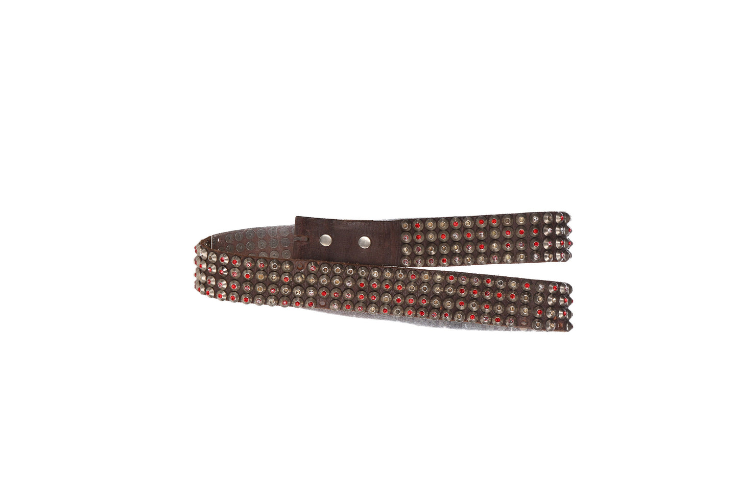 Vintage Brown Leather Studded Belt