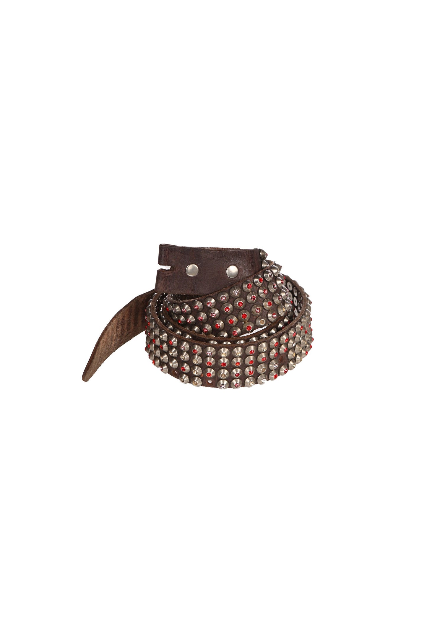 Vintage Brown Leather Studded Belt
