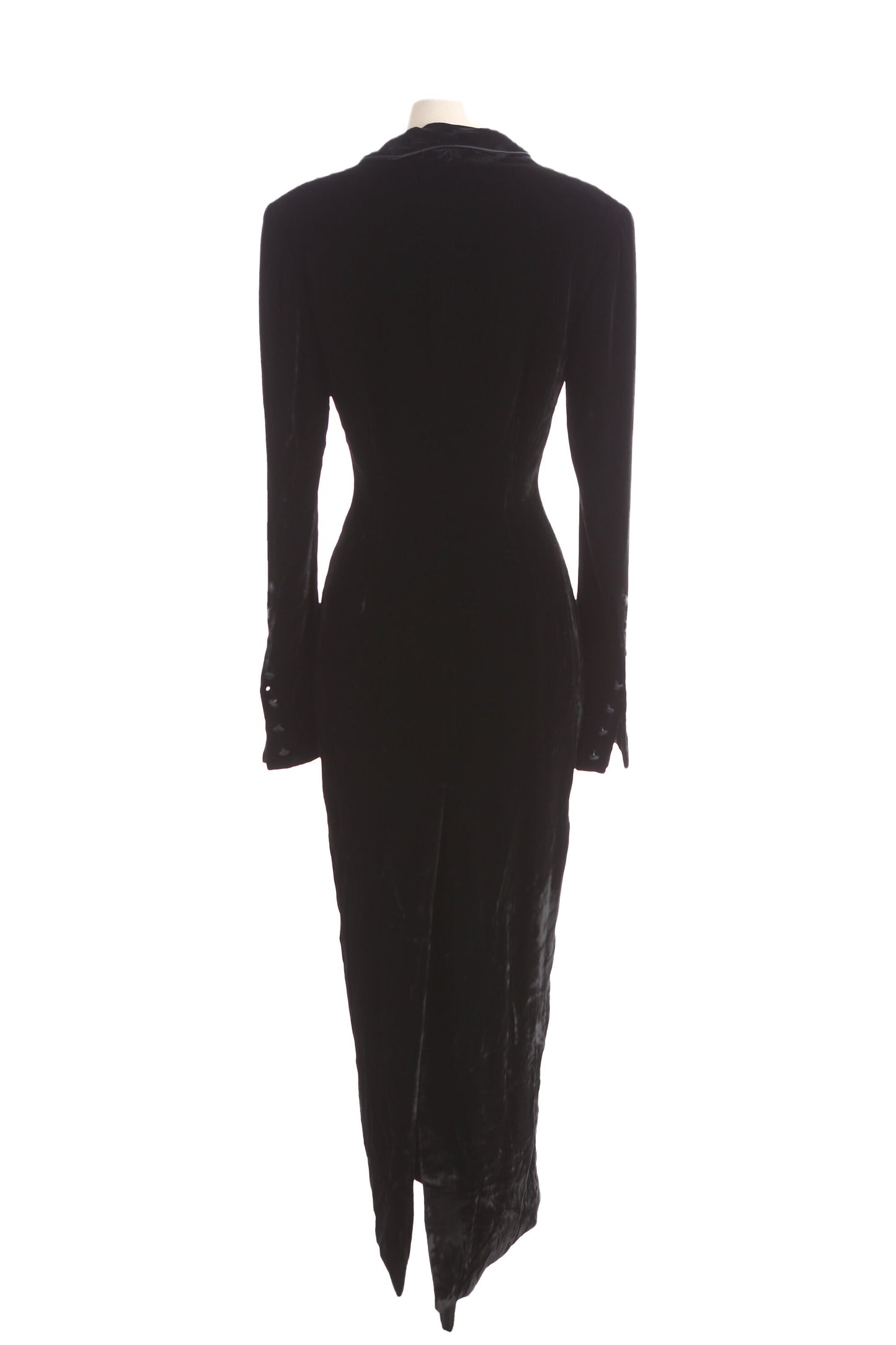 90s Women Black Velour Casual Jumpsuit