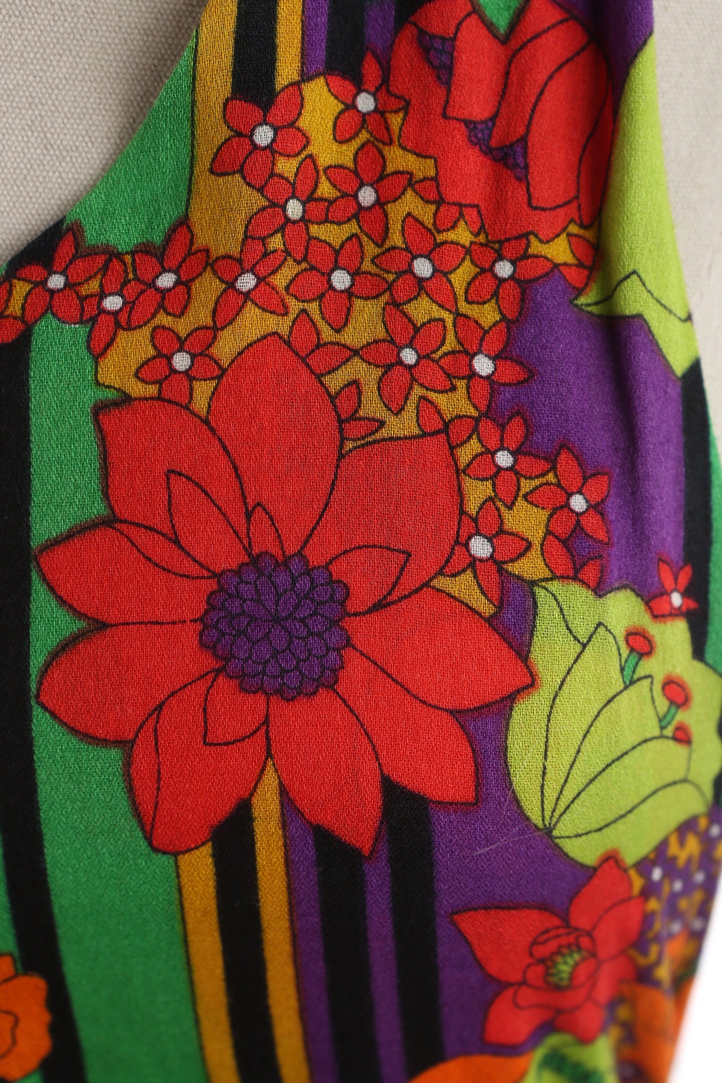 70s Long Floral Print Halter Summer Dress