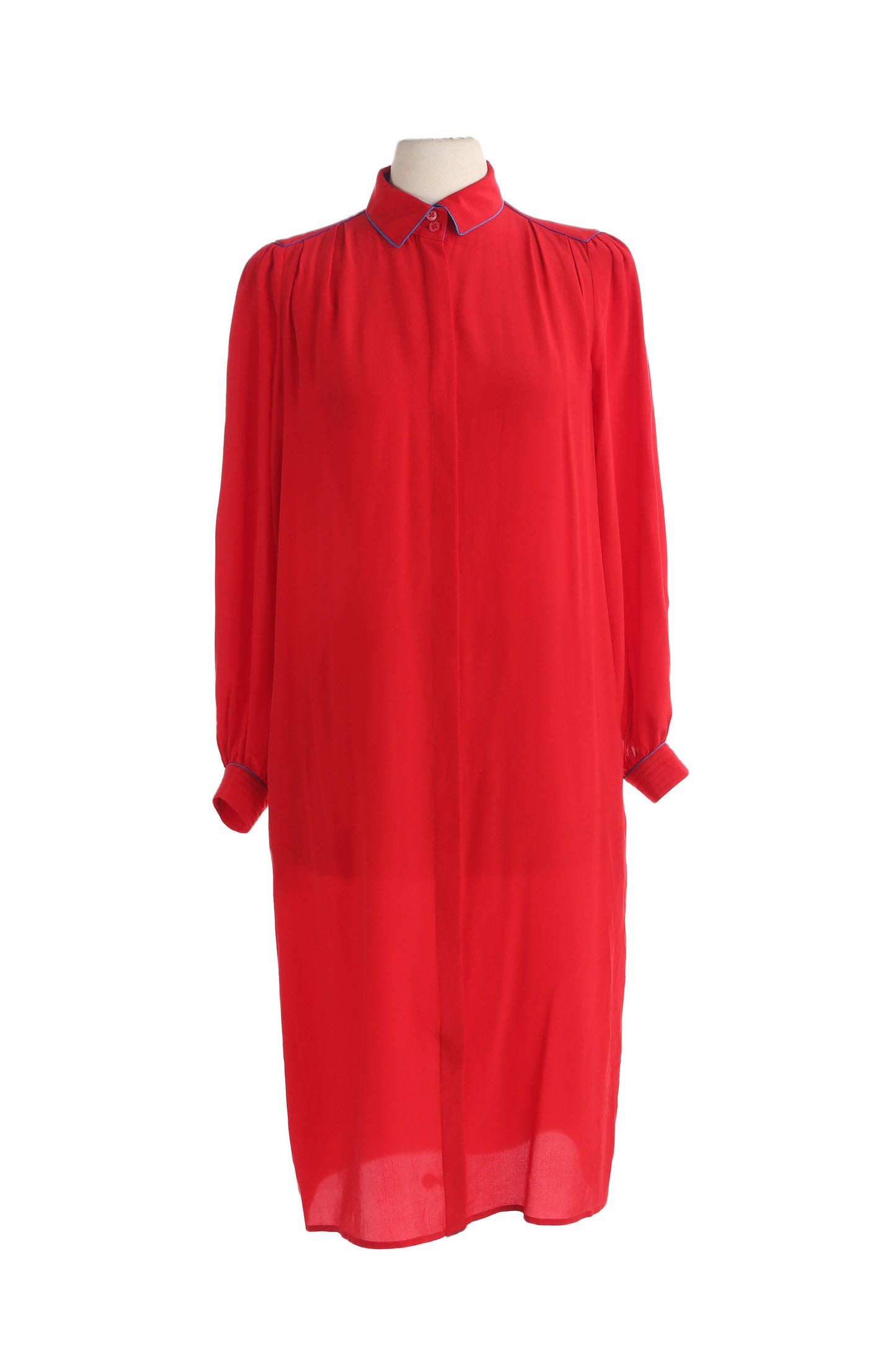 Vintage Women's Red Silk Casual Dress by Silk Studio