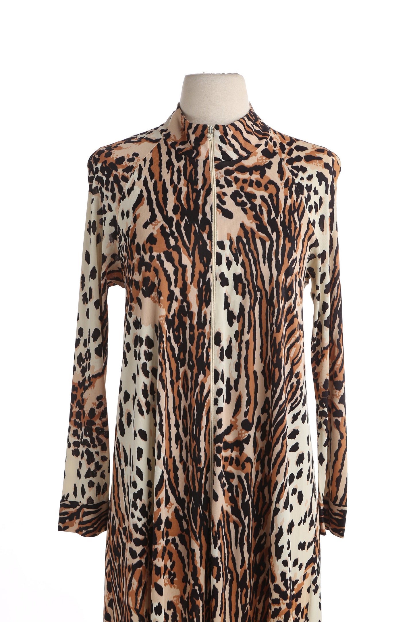 Vintage Animal Print Long Casual Dress