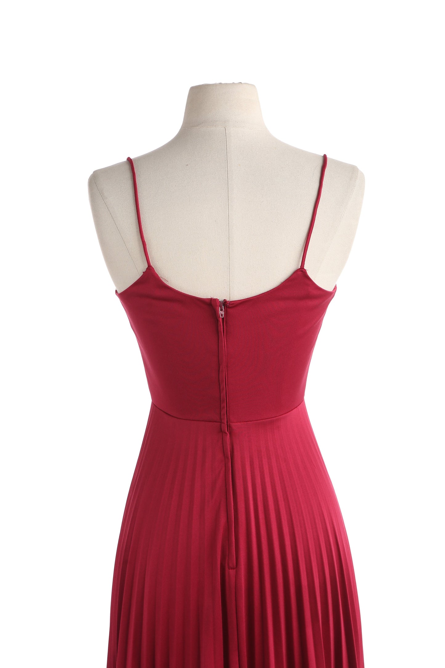 80s Women Evening Red Poly Dress