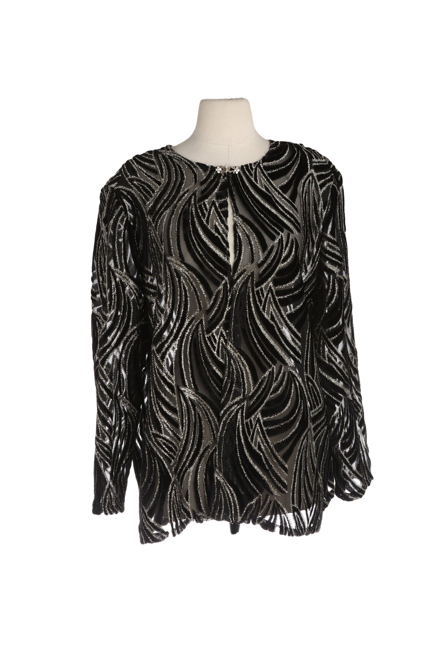 90s Women Metallic Poly evening Blouse