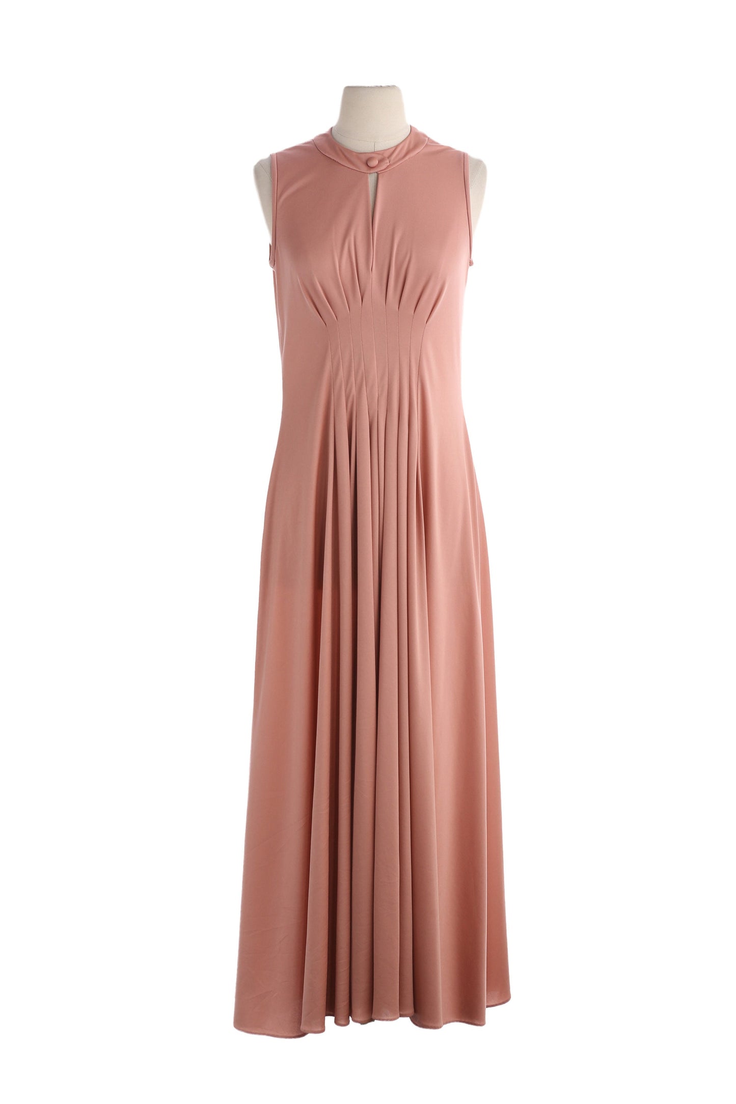 70s Women Long Pink Evening Dress