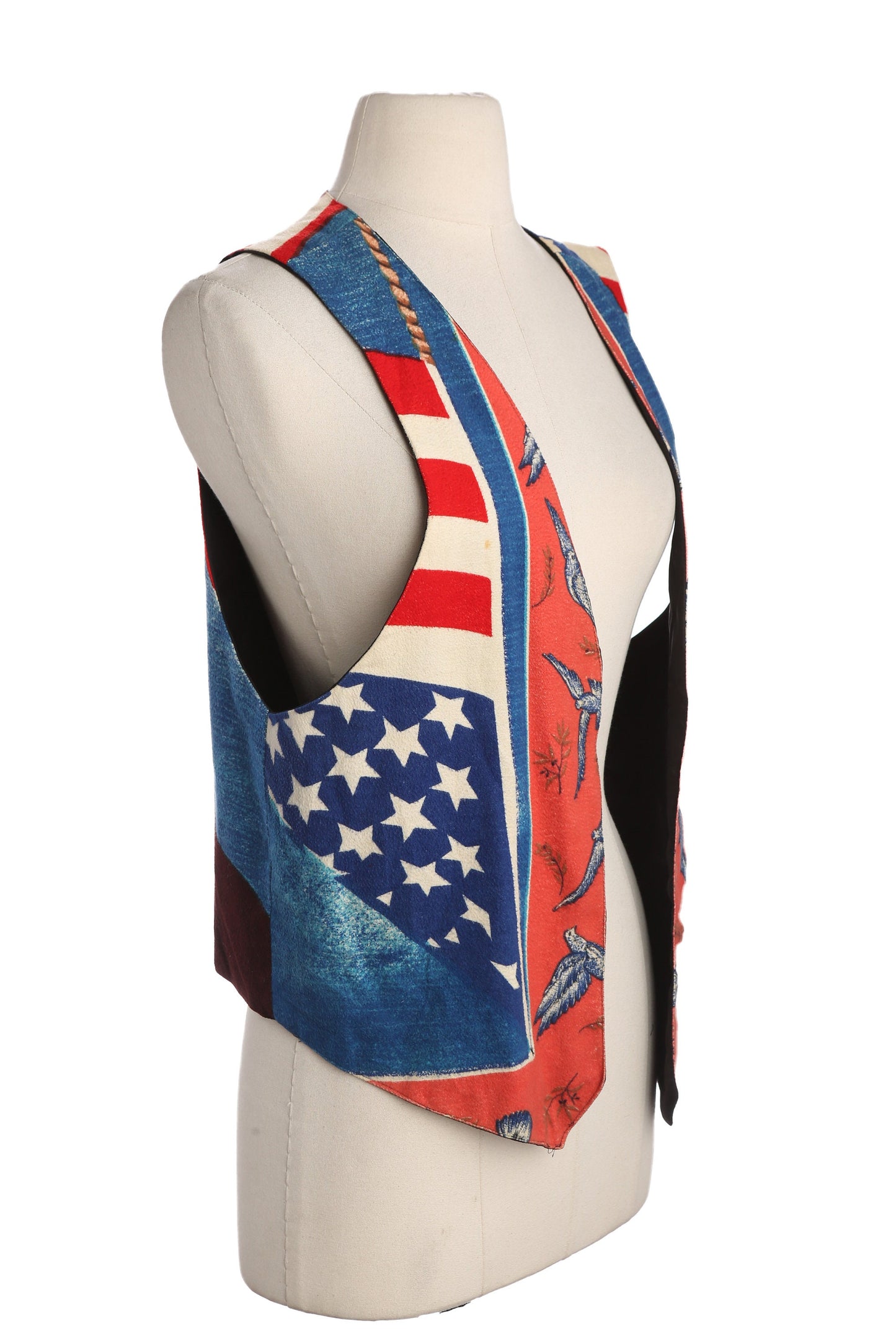 Vintage Costume Made Vest with Martin Luther King Jr. and US Flag Print
