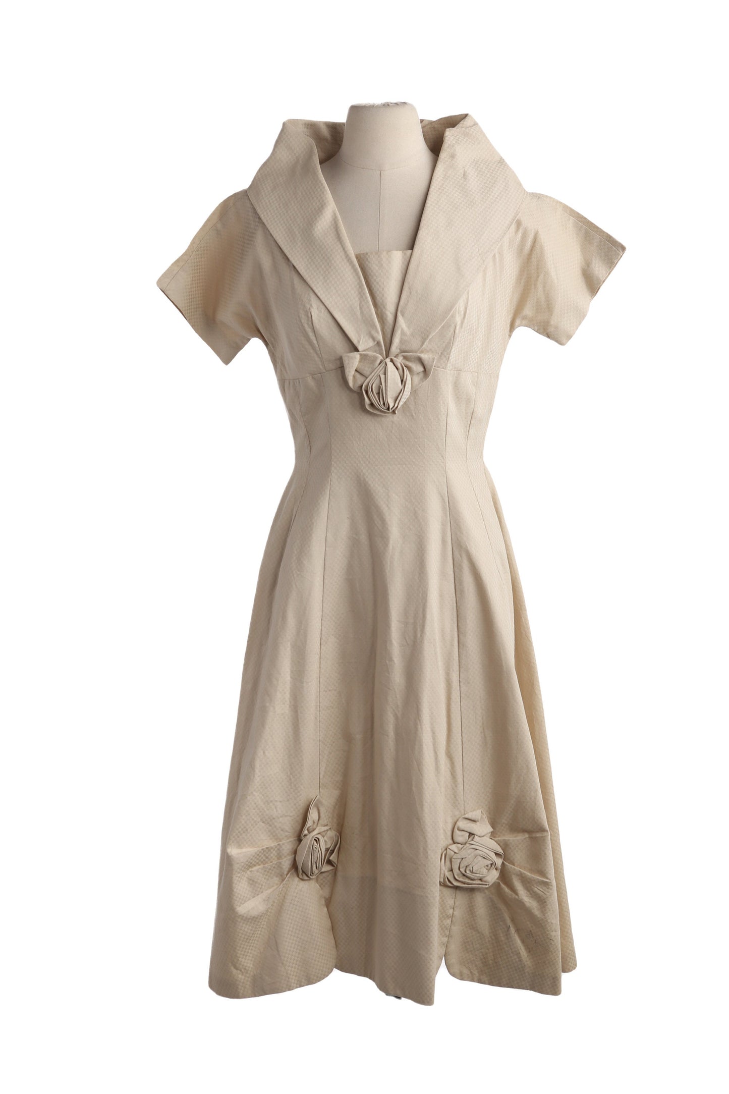 50s Women Biege Casual - Evening Dress