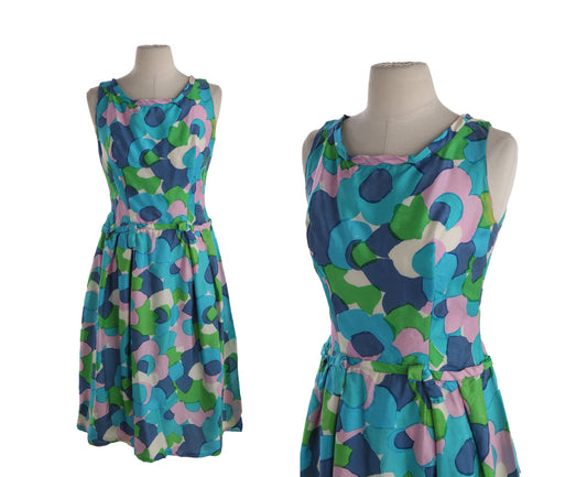 Vintage Women's Casual Dress with Abstract Multicolor Print by Gigi Young New York