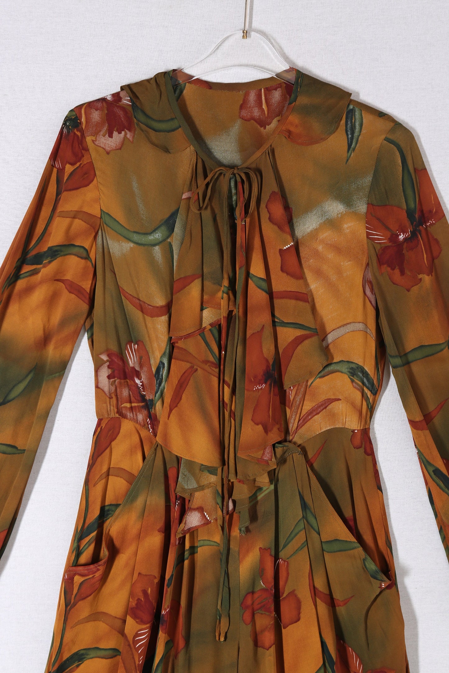90s Women Floral Print Rayon Jumpsuit