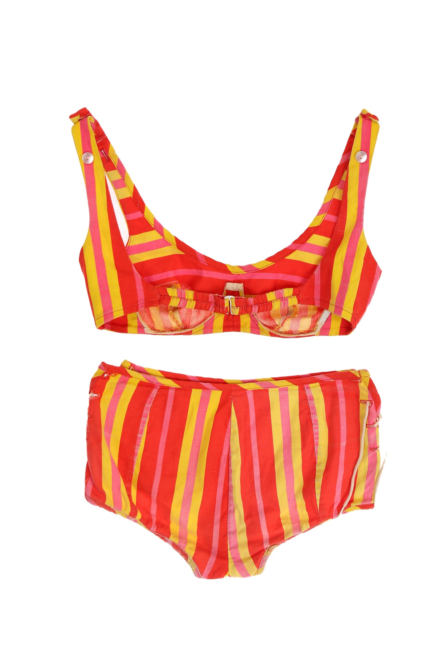 Vintage Women's Striped Swimsuit / Estimated Era 60s - 70s
