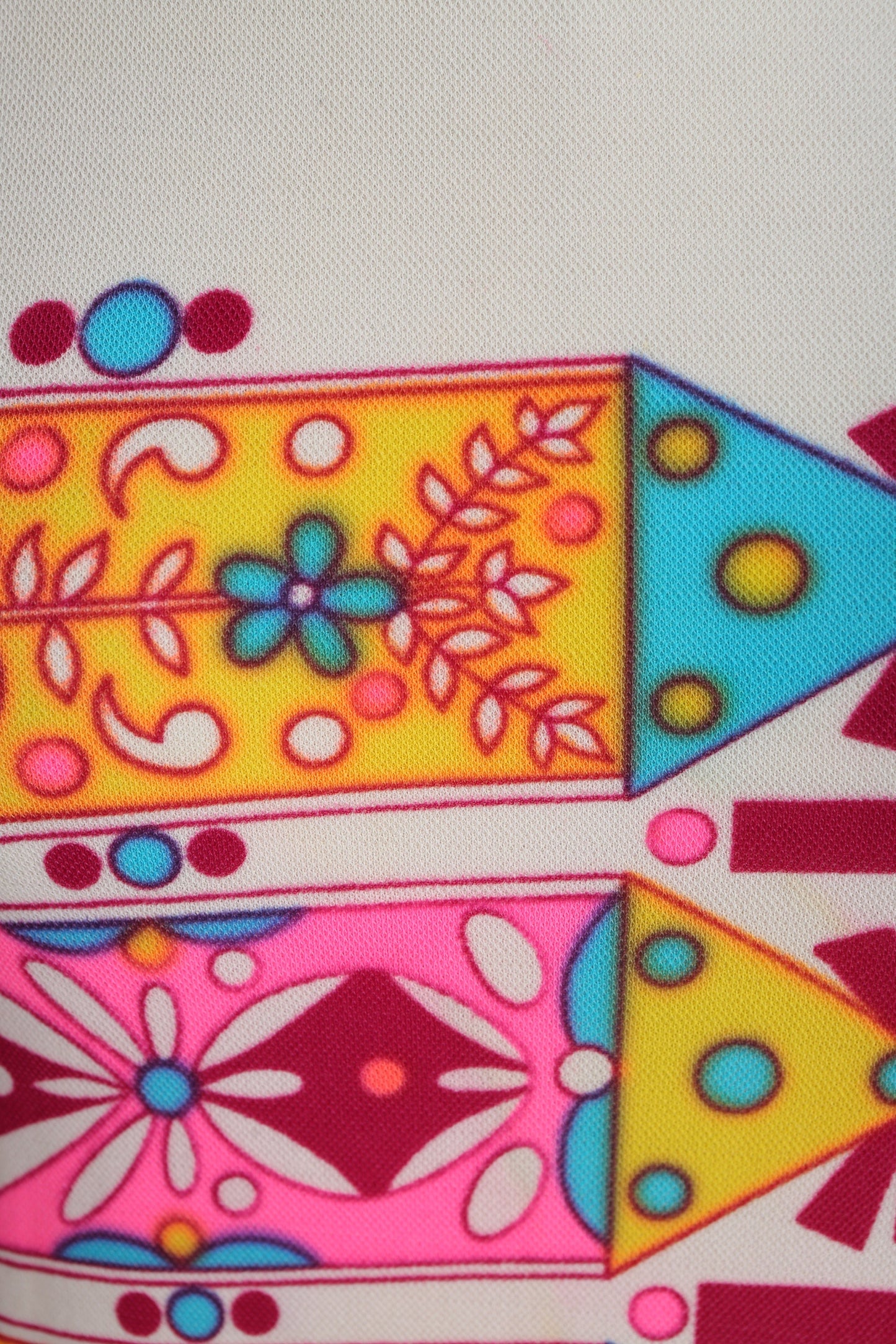 70s Women Multicolor Geometric Polyester Blouse/Dress