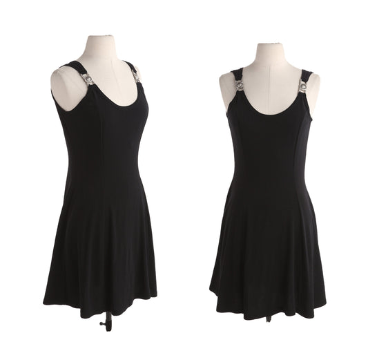 90s Women Black Evening Dress