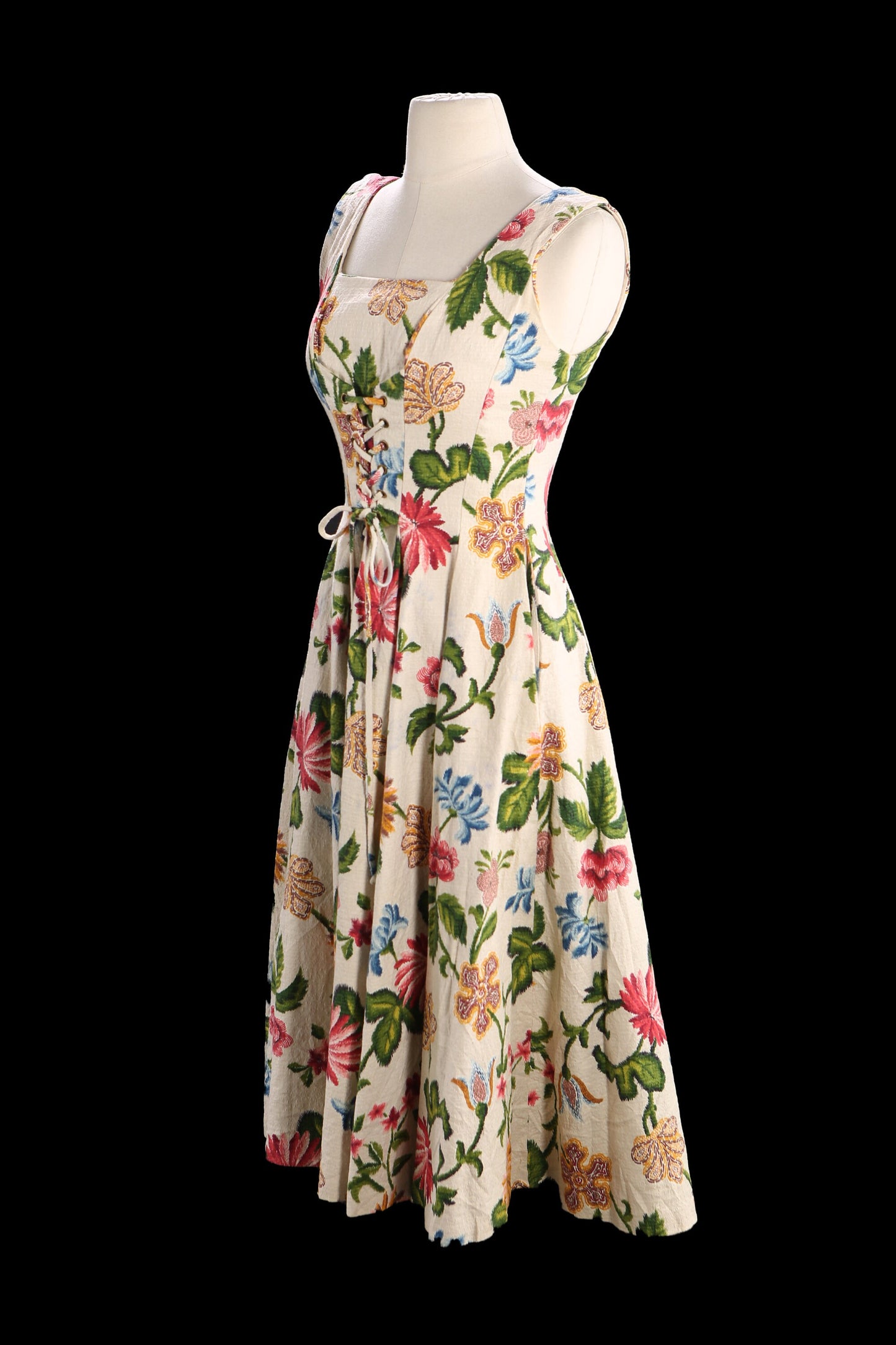 Vintage Floral Print Summer Dress