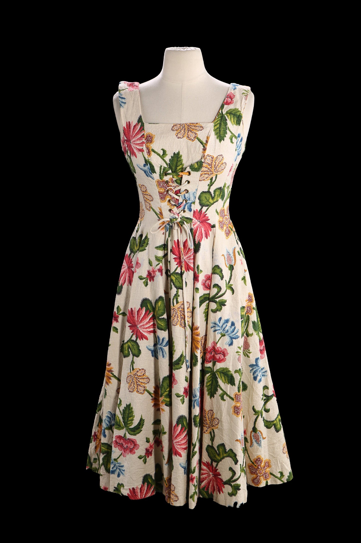 Vintage Floral Print Summer Dress