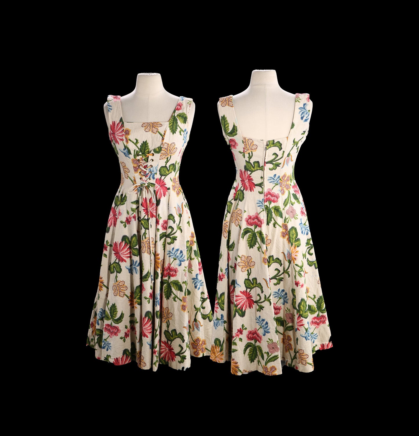 Vintage Floral Print Summer Dress