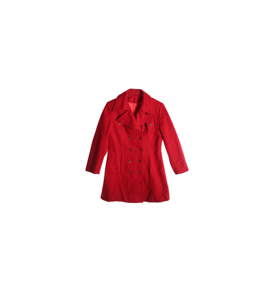 Vintage Women's Red Trench Coat by Susan Lynn