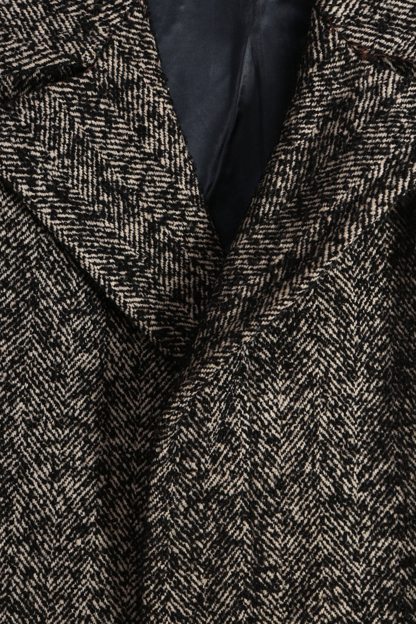 Vintage Men's Herringbone Long Winter Coat