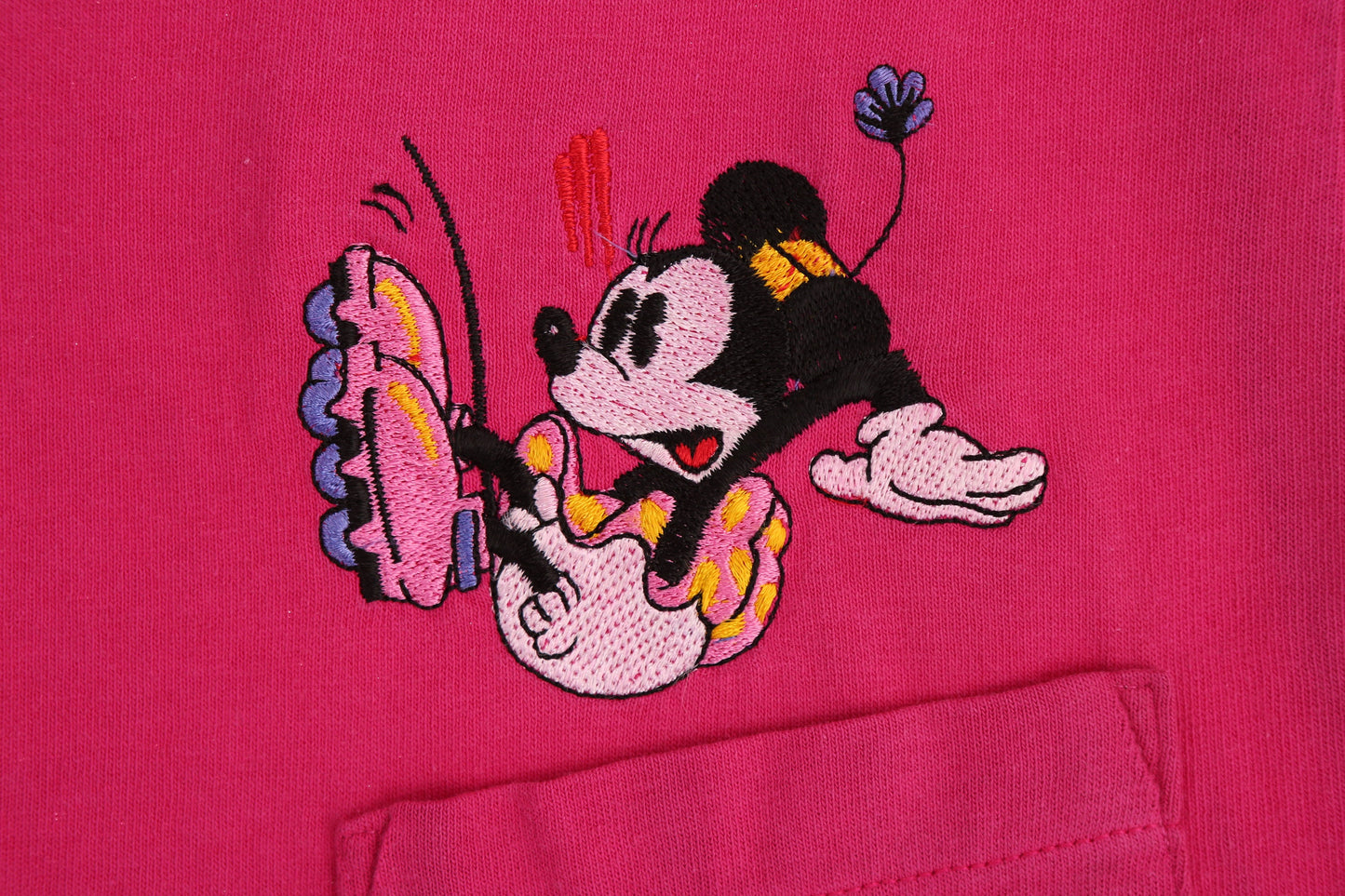 Vintage Pink Minnie Mouse Embroidered T-shirt