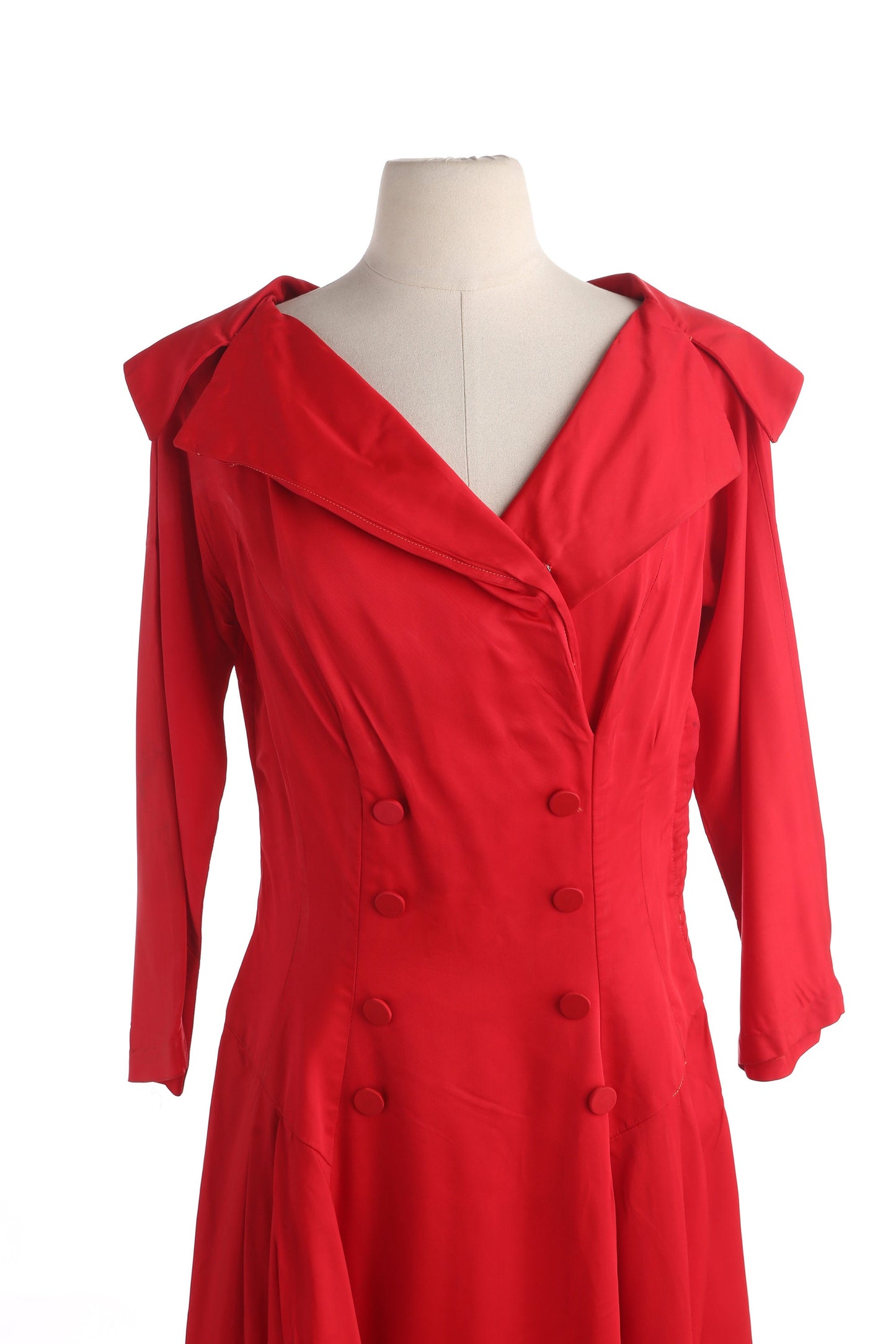 1950s Women Red Casual Evening Dress