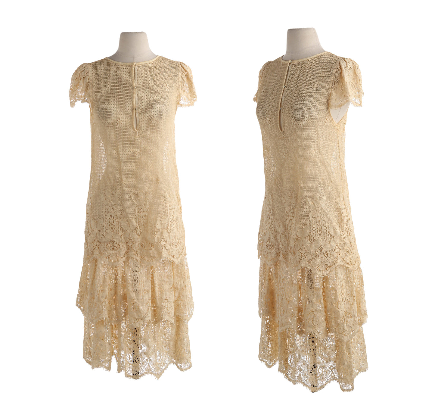 Vintage Women Crochet Dress - Estimated Era 80s - 90s