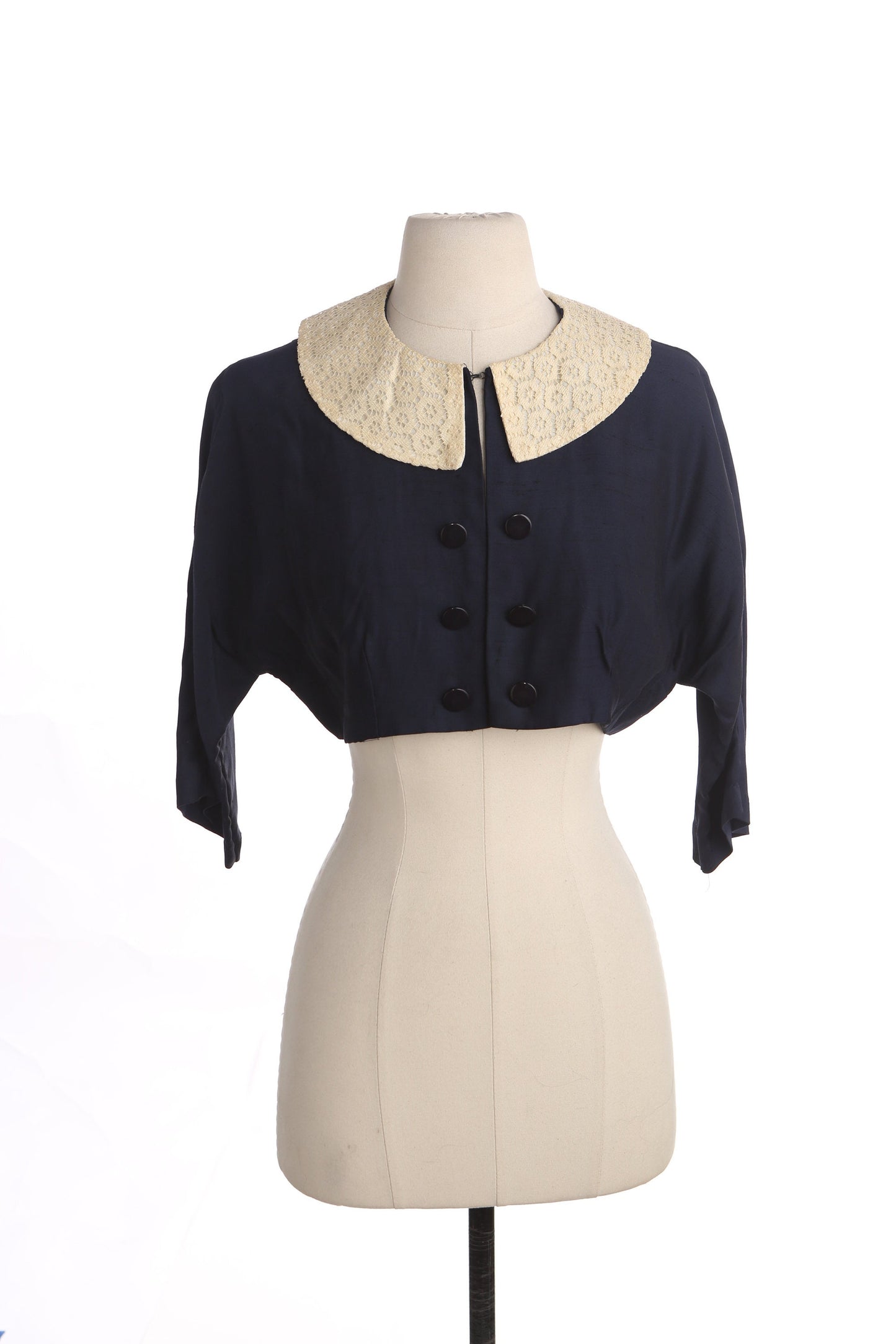 50s Women Blue Casual High Waist Short Blouse