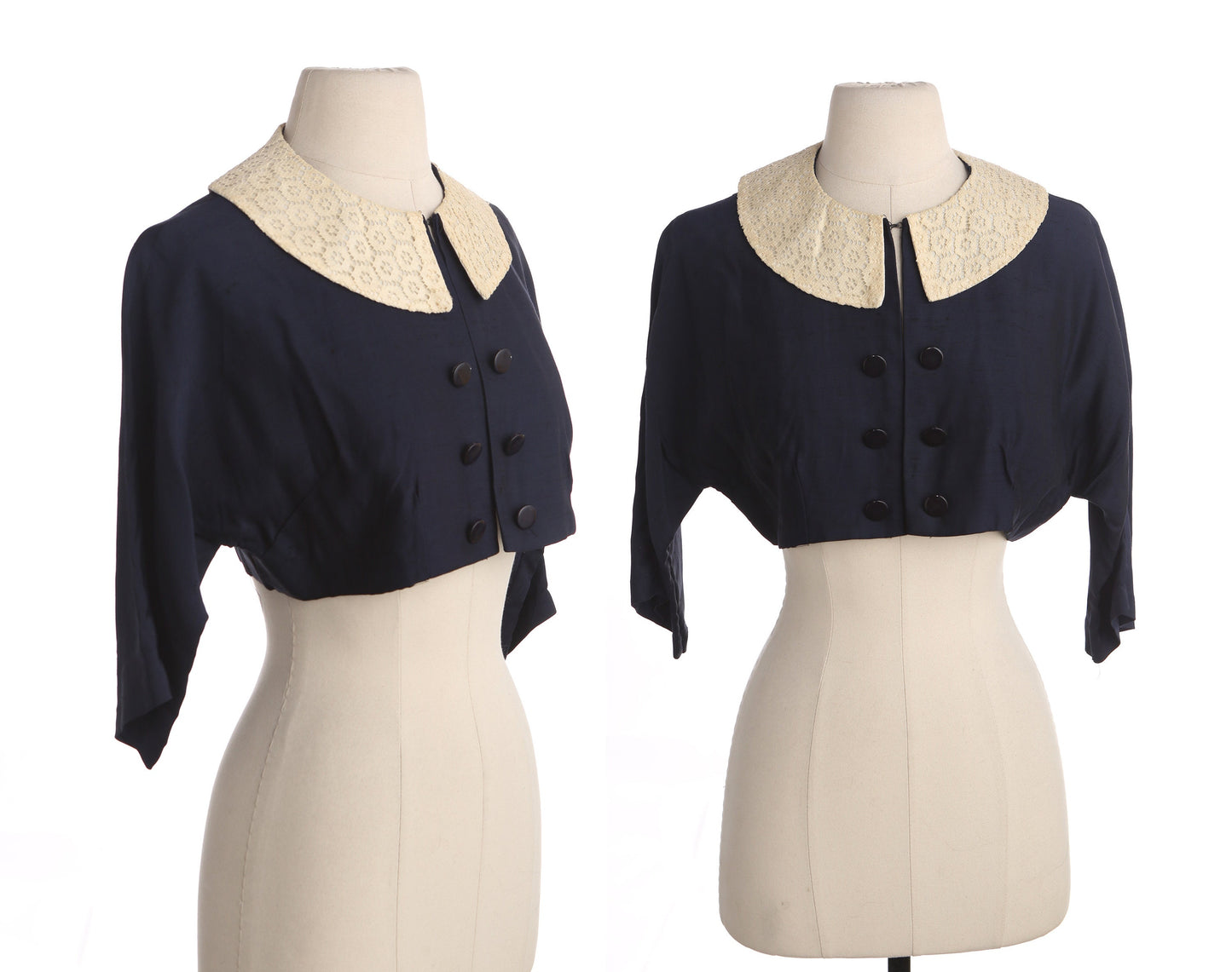 50s Women Blue Casual High Waist Short Blouse