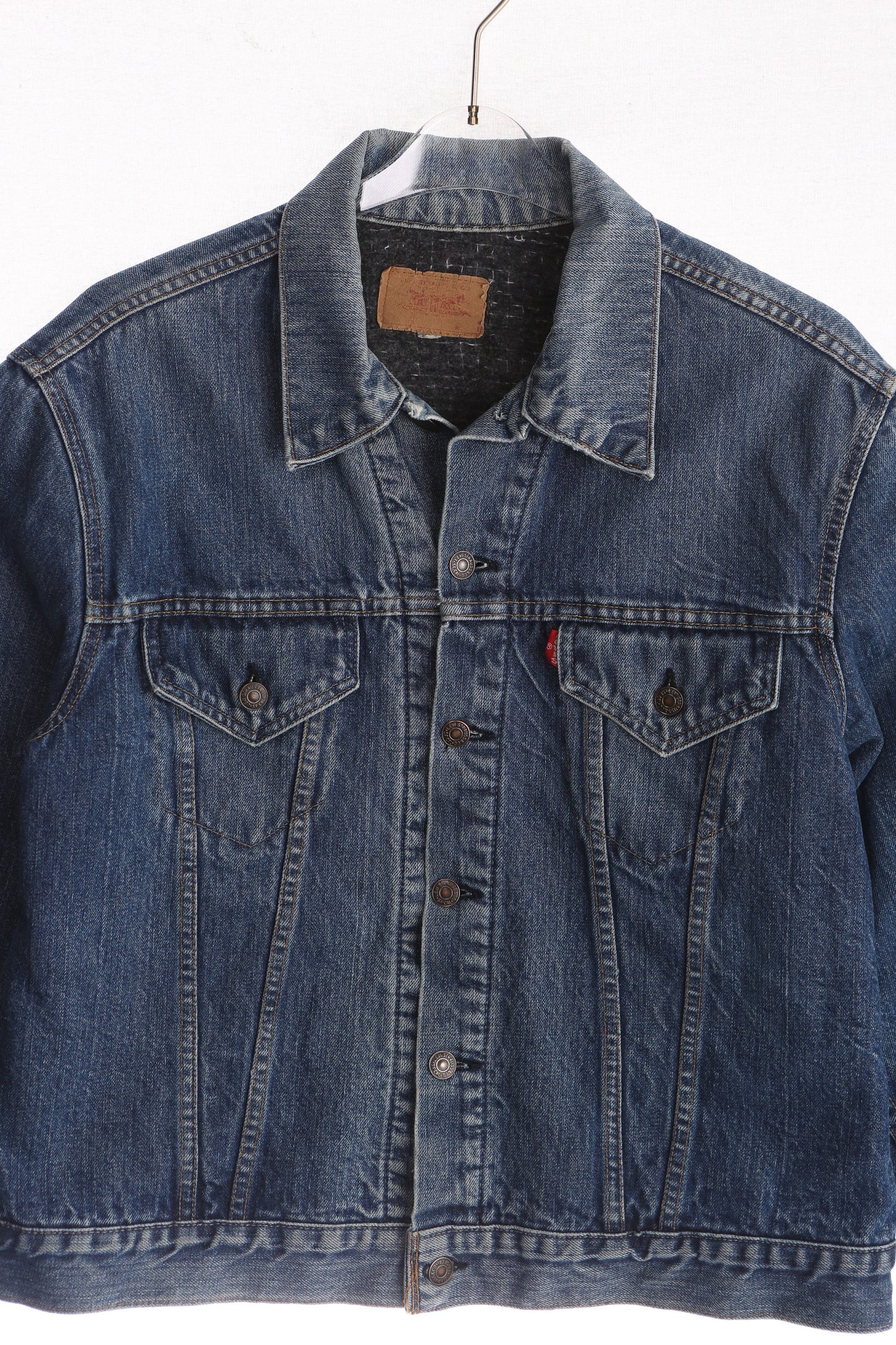 Vintage Levi's Trucker Denim Jacket with Wool Lining / Estimated Era 70's - 80's