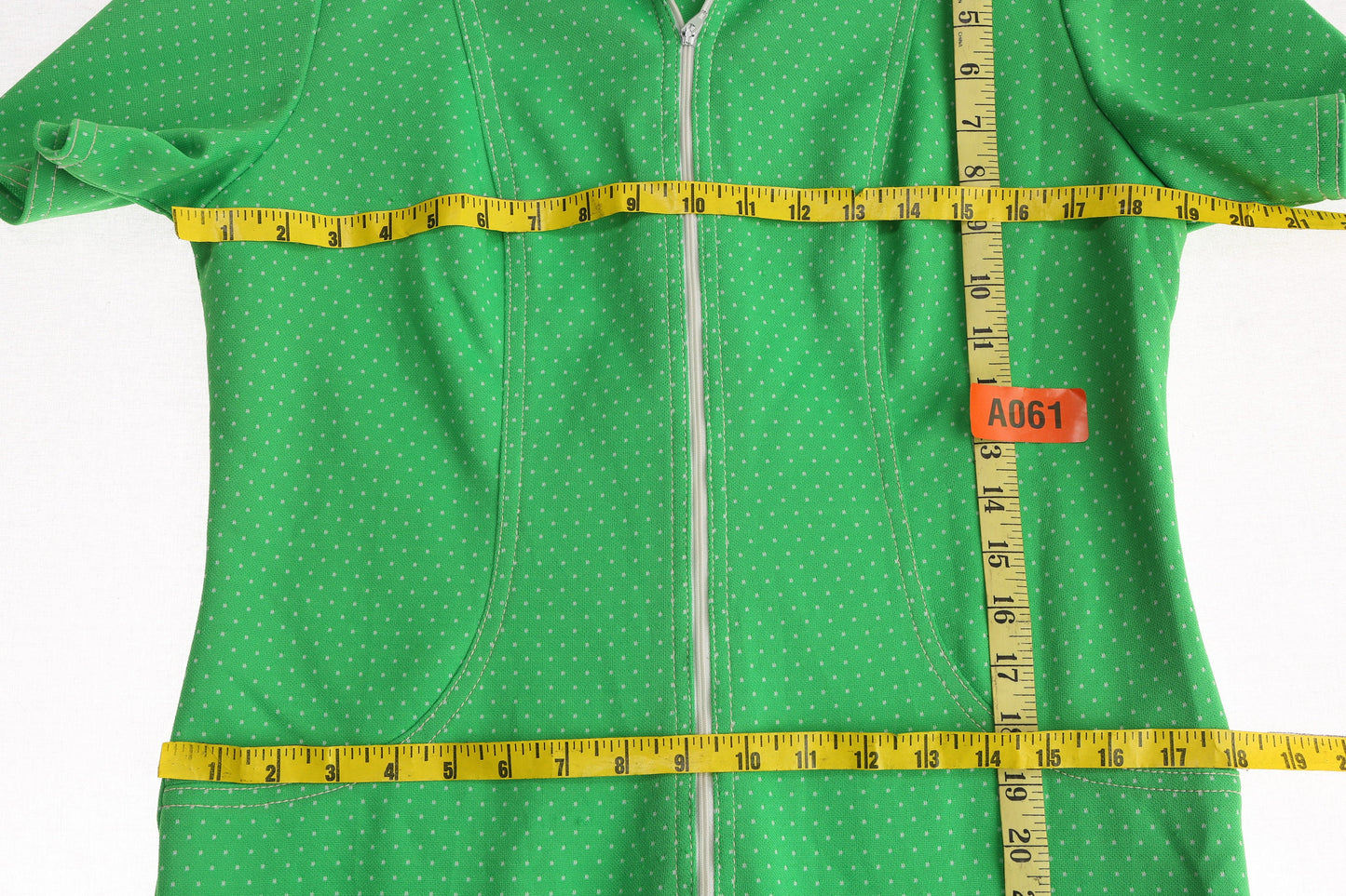 70s Women White Polka Dot Jumpsuit