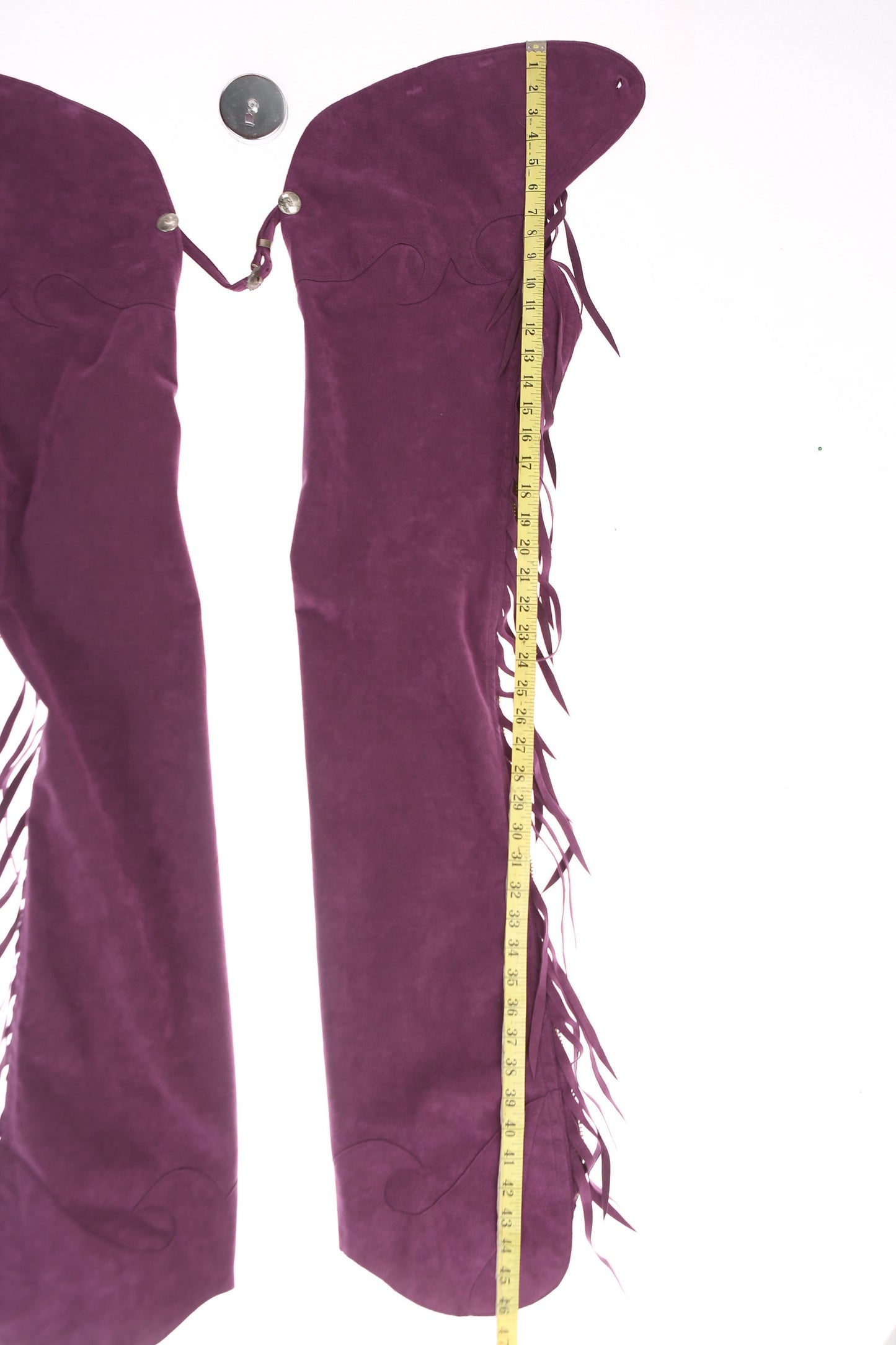 Vintage Women's Purple Suede Fringe Western Chaps