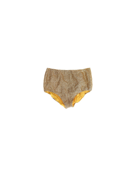 Vintage Women's Golden Metallic Shorts - Estimated Era 50s - 60s