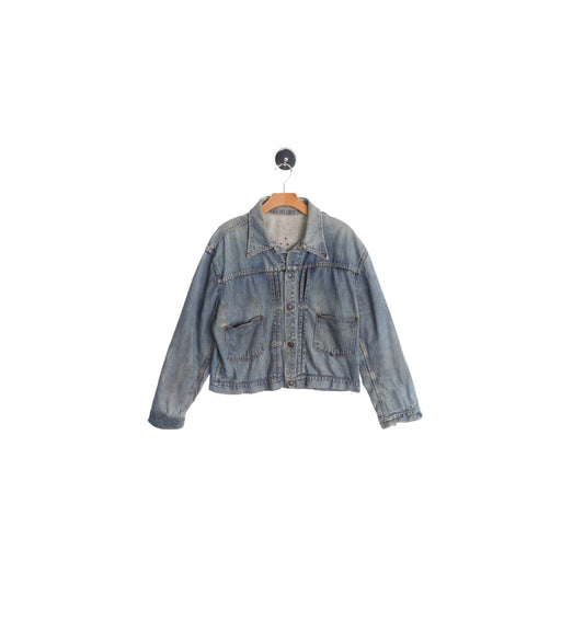 Vintage Men Two Pocket Denim Jacket - Era 40's - 50's