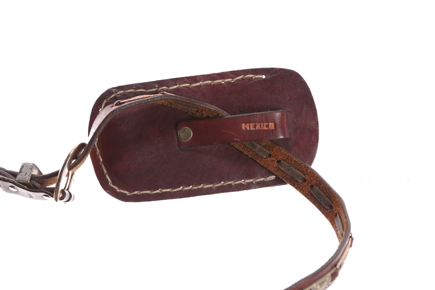 Vintage Tooled Leather Case with Belt Strap