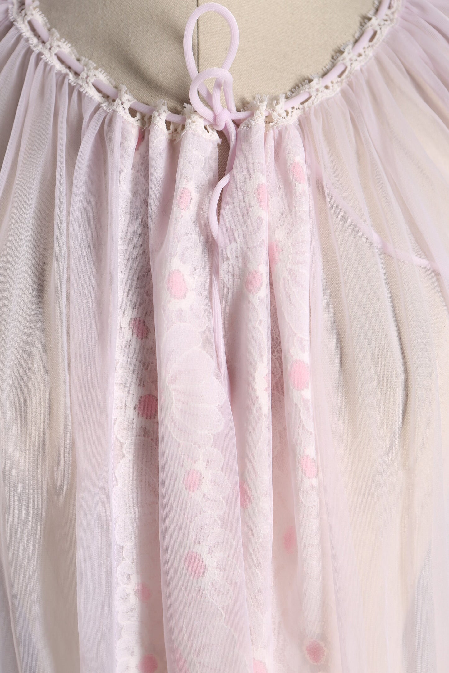 Vintage Women Pink Nightgown Blouson Top