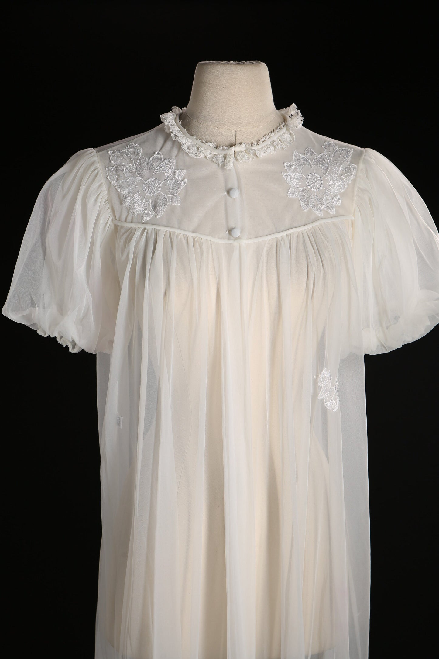 Vintage Women White Blouson Dress