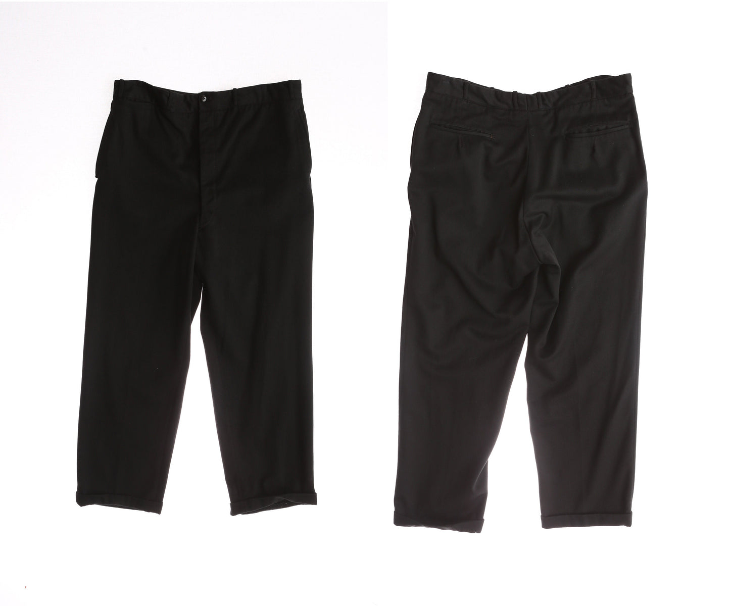 Vintage Men's Black Trousers - Estimated Era 40's - 50's
