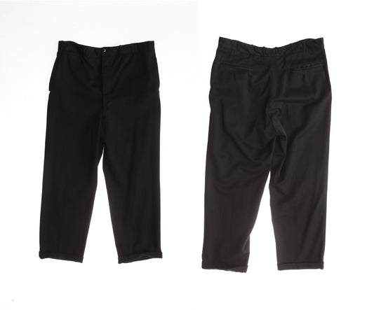 Vintage Men's Black Trousers - Estimated Era 40's - 50's