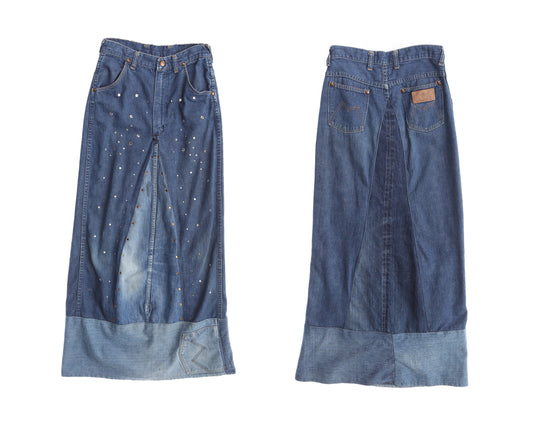 Vintage Women's Blue Denim Skirt by Blue Bell Maverick
