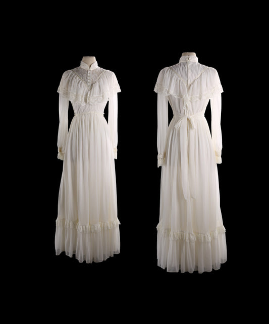 Vintage Women's White Prairie Dress