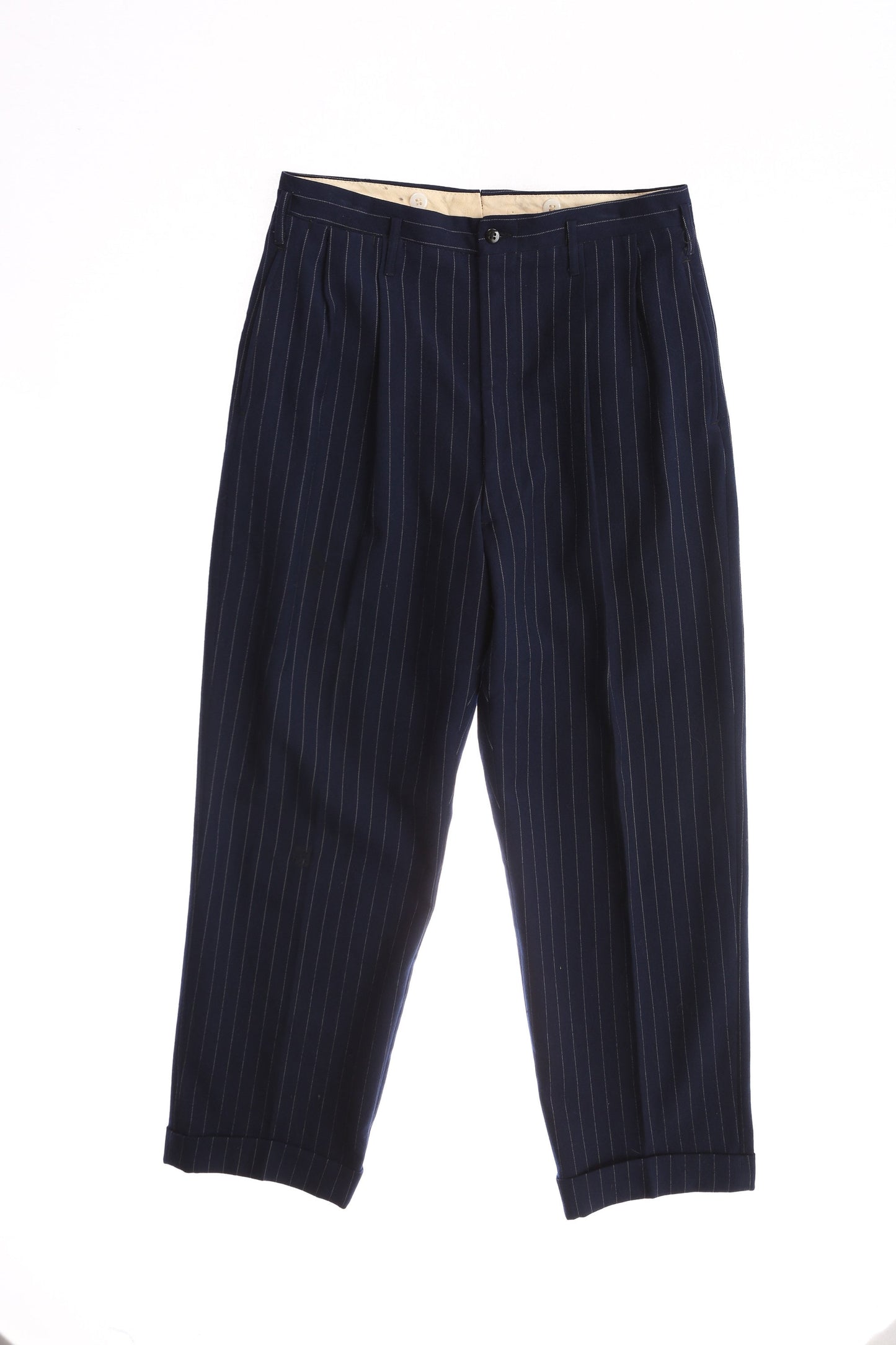 Vintage Men's Blue Striped Suit - Estimated Era 1940s - 1950s